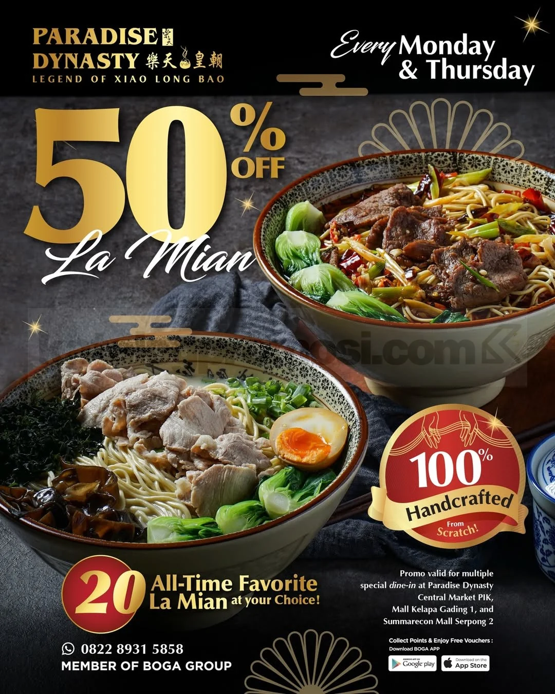 Paradise Dynasty: La Mian Diskon 50% Setiap Senin & Kamis!