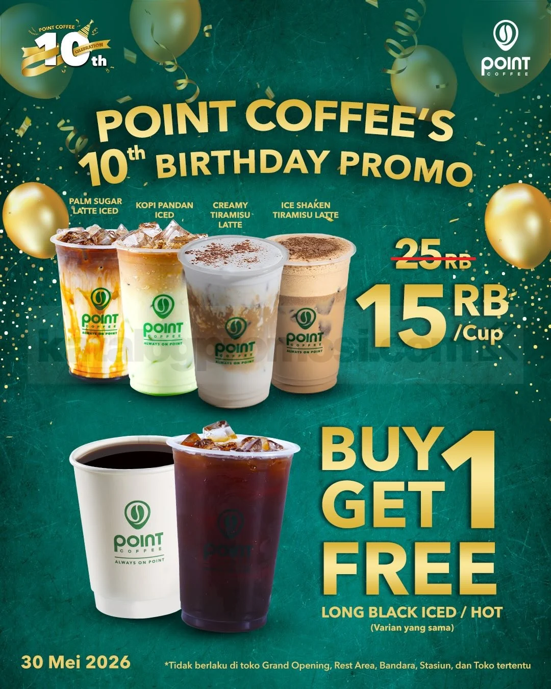 Point Coffee Rayakan 10 Tahun: Beli 1 Gratis 1 & Minuman Rp 15 Ribu
