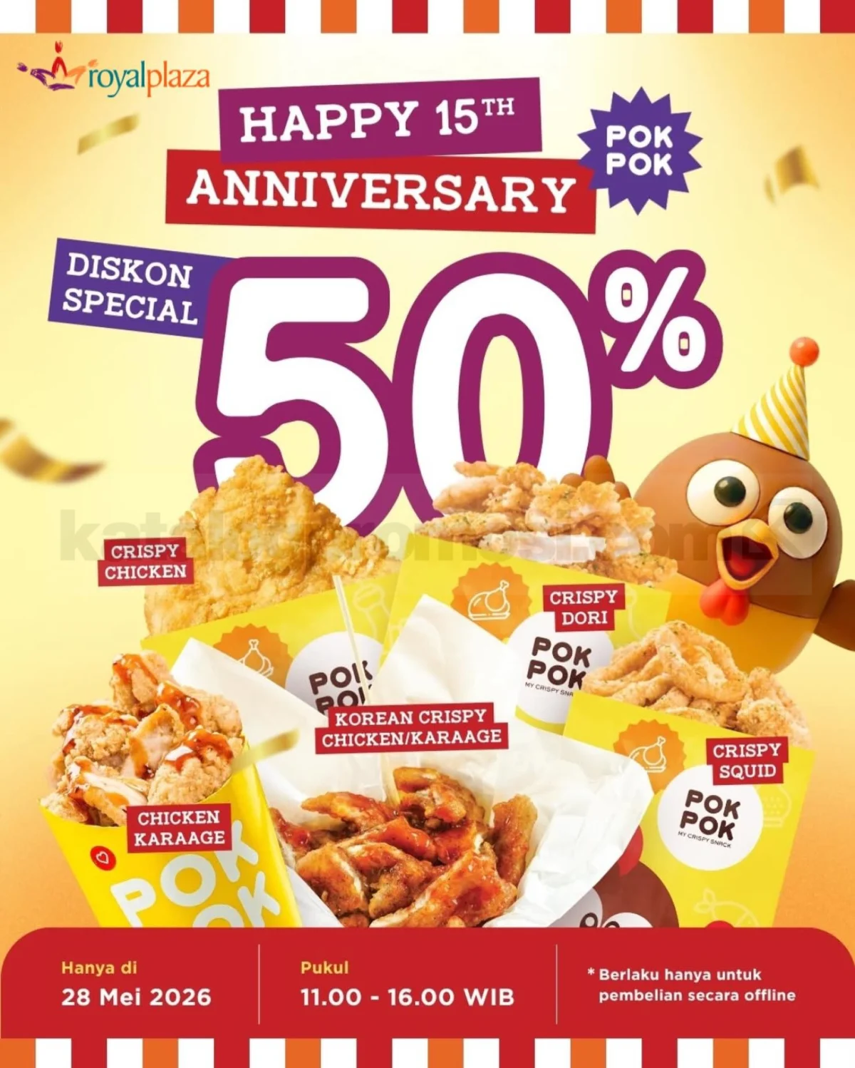 Pokpok Anniversary: Diskon 50% Menu Favorit 28 Mei!