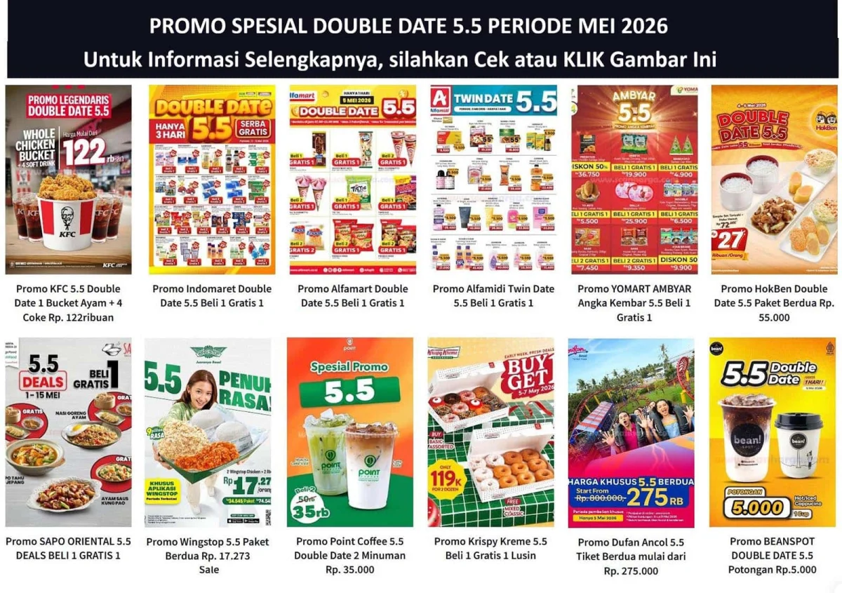 Promo 5.5 Mei 2026: Diskon Ganda Tanggal Cantik Menanti