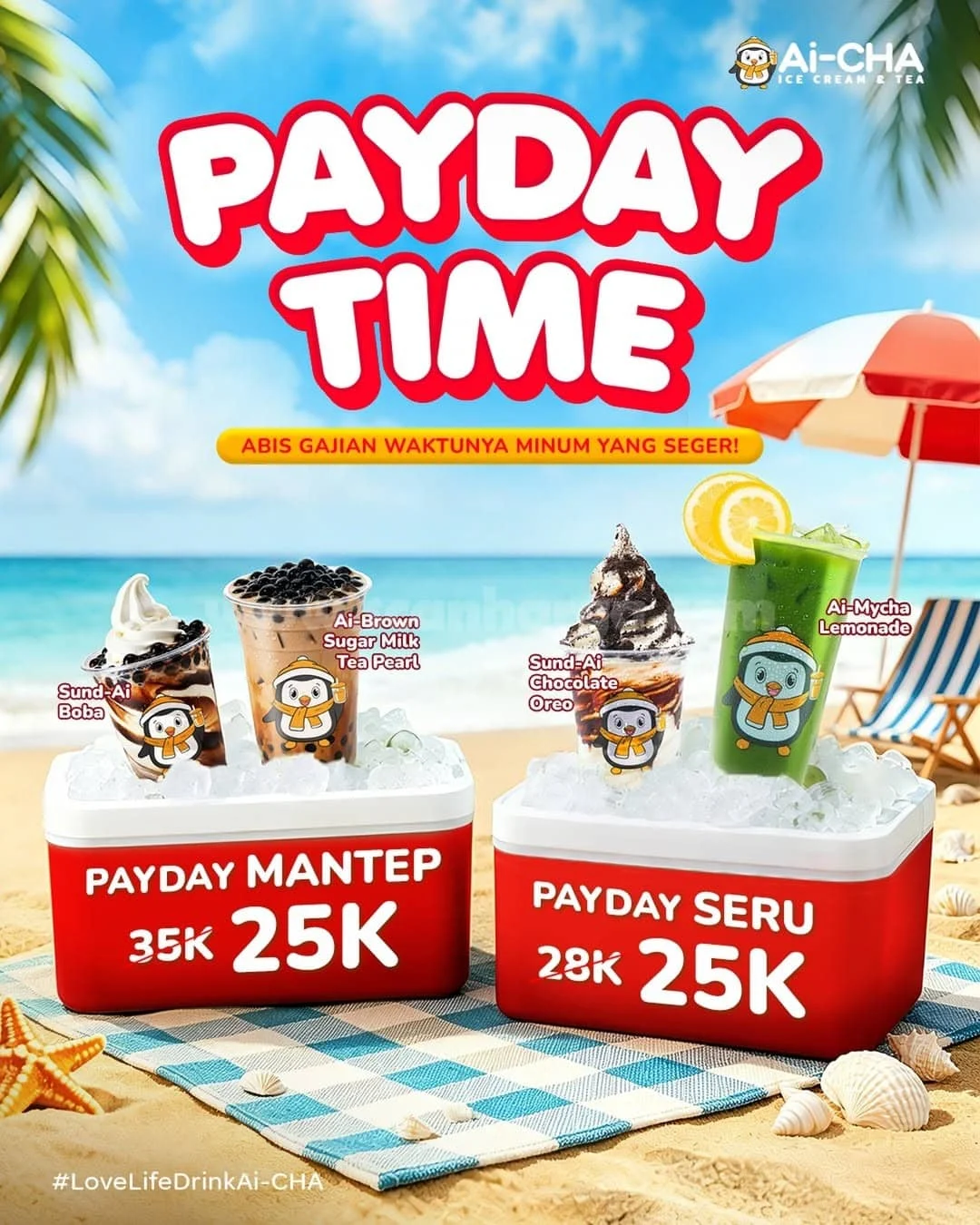 Promo Ai-CHA: 2 Minuman Kekinian Rp25.000 di Akhir Bulan