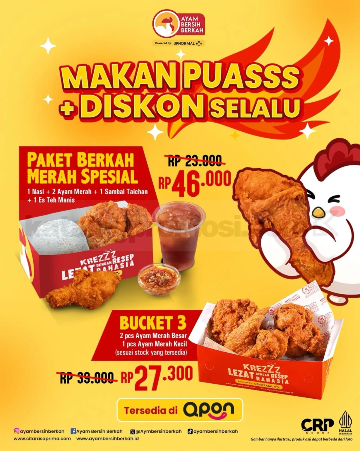 Promo Ayam Bersih Berkah Qpon: Paket Hemat Mulai Rp 27.300 di Mei 2026