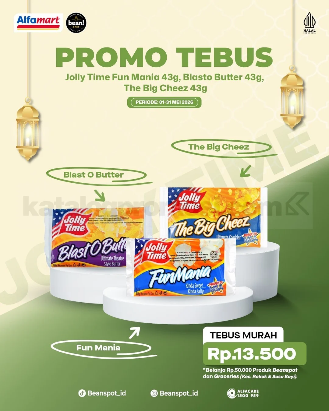 Promo Beanspot: Tebus Murah Popcorn Jolly Time di Alfamart