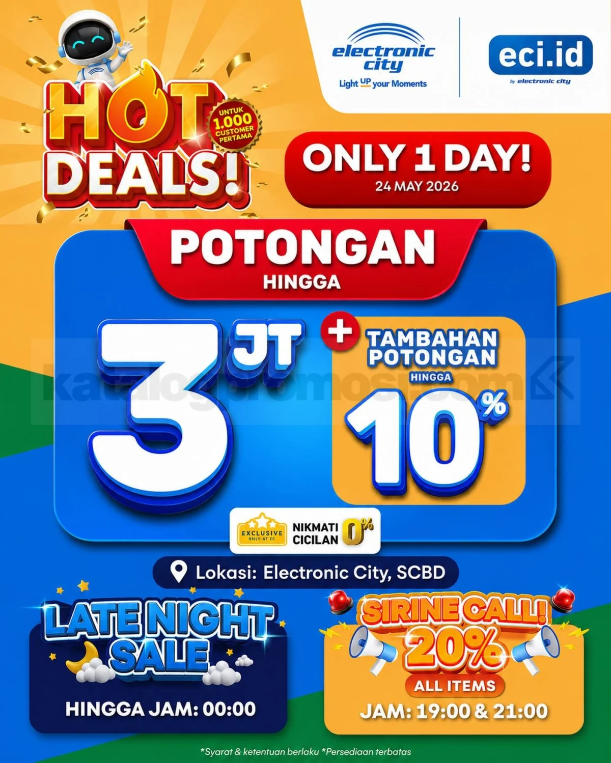 Promo Besar Electronic City SCBD: Diskon Rp 3 Juta & Cicilan 0%