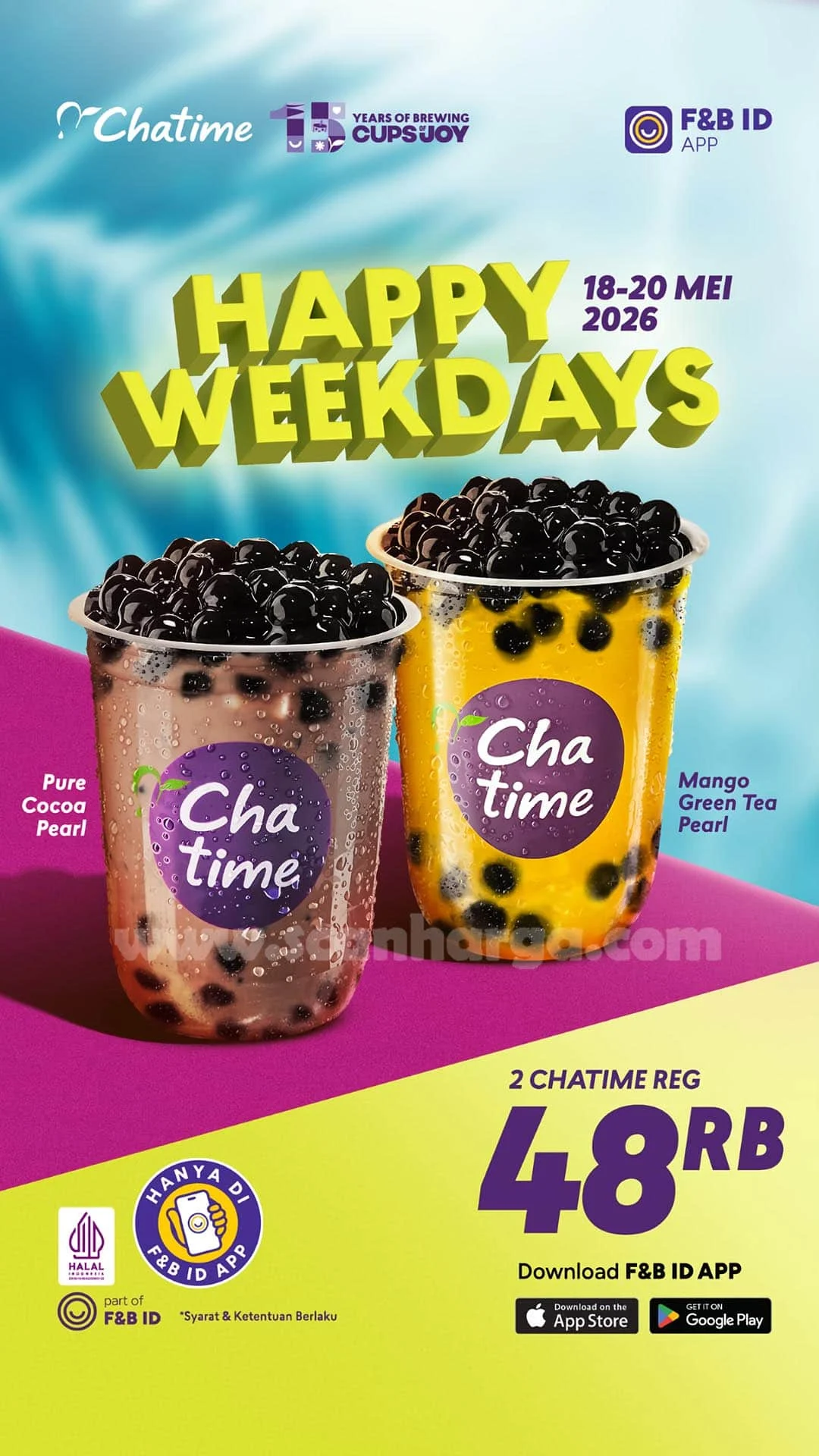 Promo Chatime: 2 Minuman Reguler Rp 48.000, Nikmati Pekan Hemat!