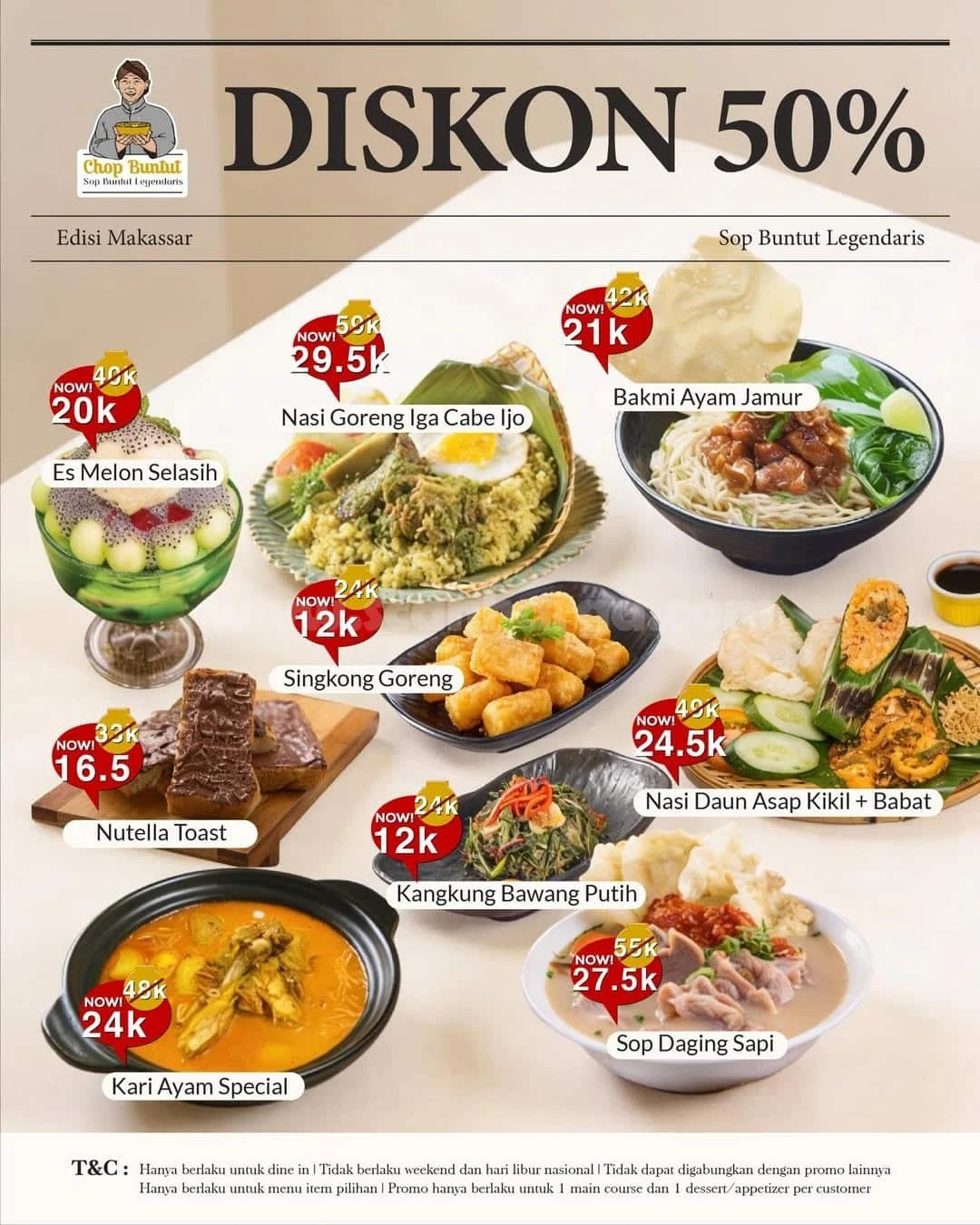 Promo Chop Buntut: Diskon Hingga 50% Menu Spesial Makassar