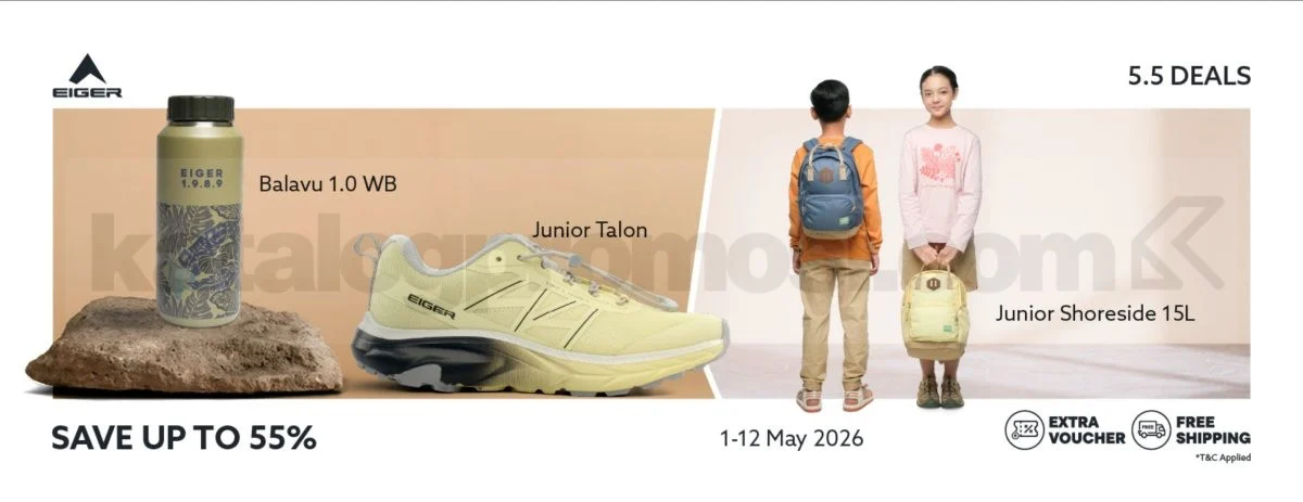 Promo Eiger 5.5: Diskon 55% Perlengkapan Anak & Gratis Ongkir