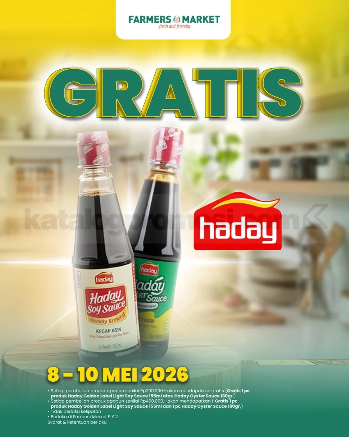 Promo Farmers Market: Gratis Produk Haday 8-10 Mei 2026