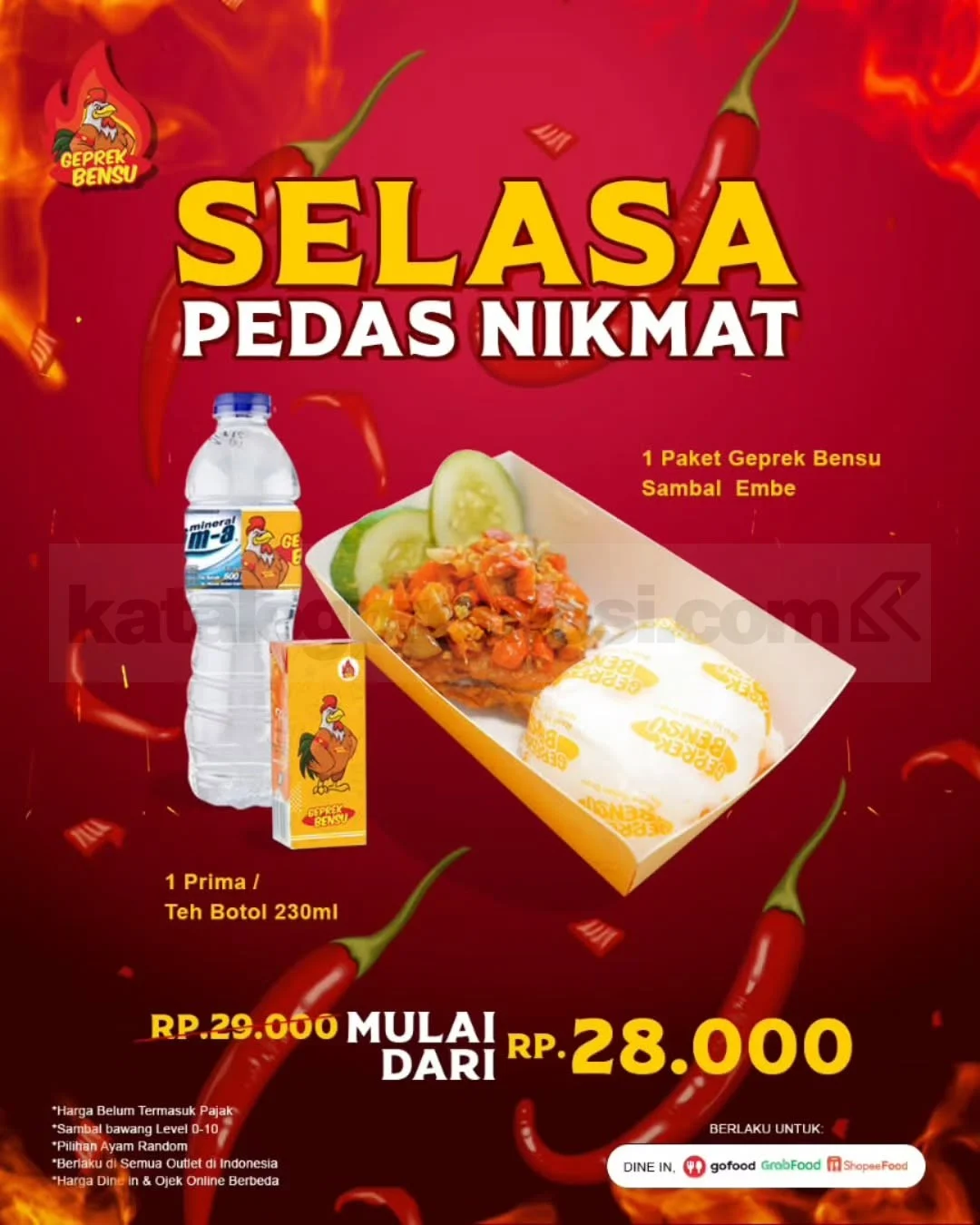 Promo Geprek Bensu: Sensasi Pedas Sambal Embe Mulai Rp 28 Ribu