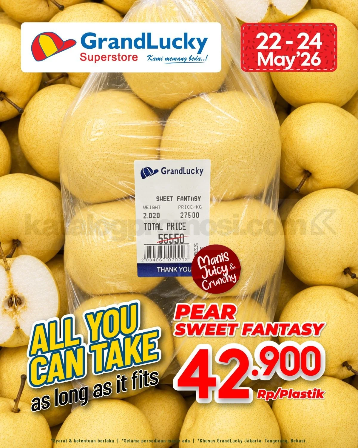 Promo GrandLucky JSM 22-24 Mei 2026: Belanja Hemat Akhir Pekan!