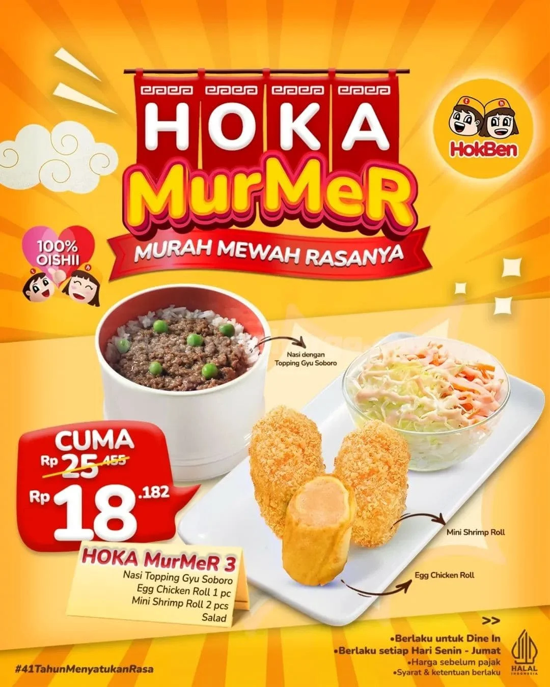 Promo HokBen HOKA MurMeR: Paket Hemat Rp 18.182 Selama Mei