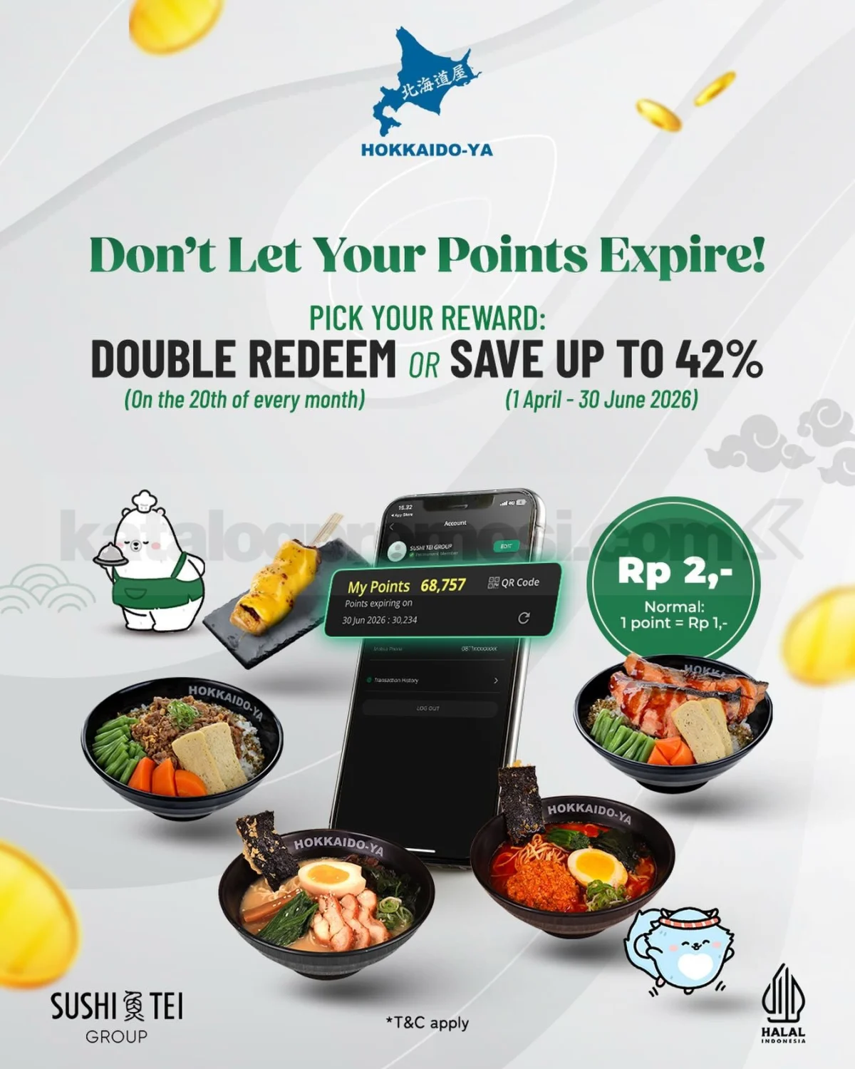 Promo Hokkaido-Ya: Poin Double Redeem & Hemat 42% hingga Juni 2026