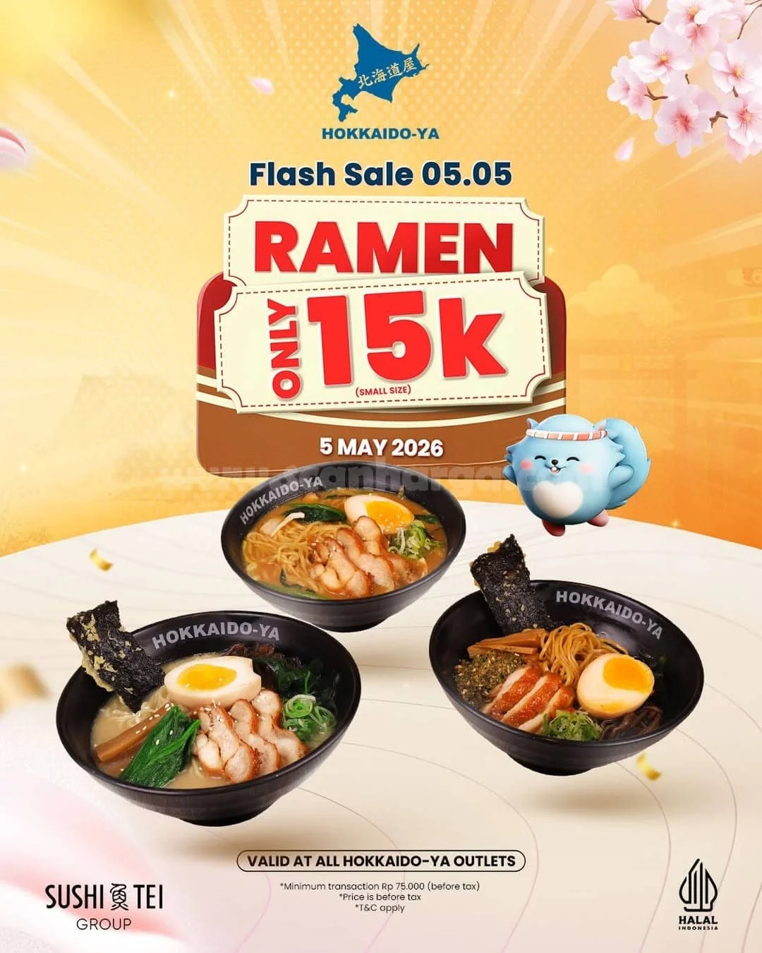 Promo Hokkaido-Ya: Ramen Lezat Rp 15.000 di Flash Sale 5.5