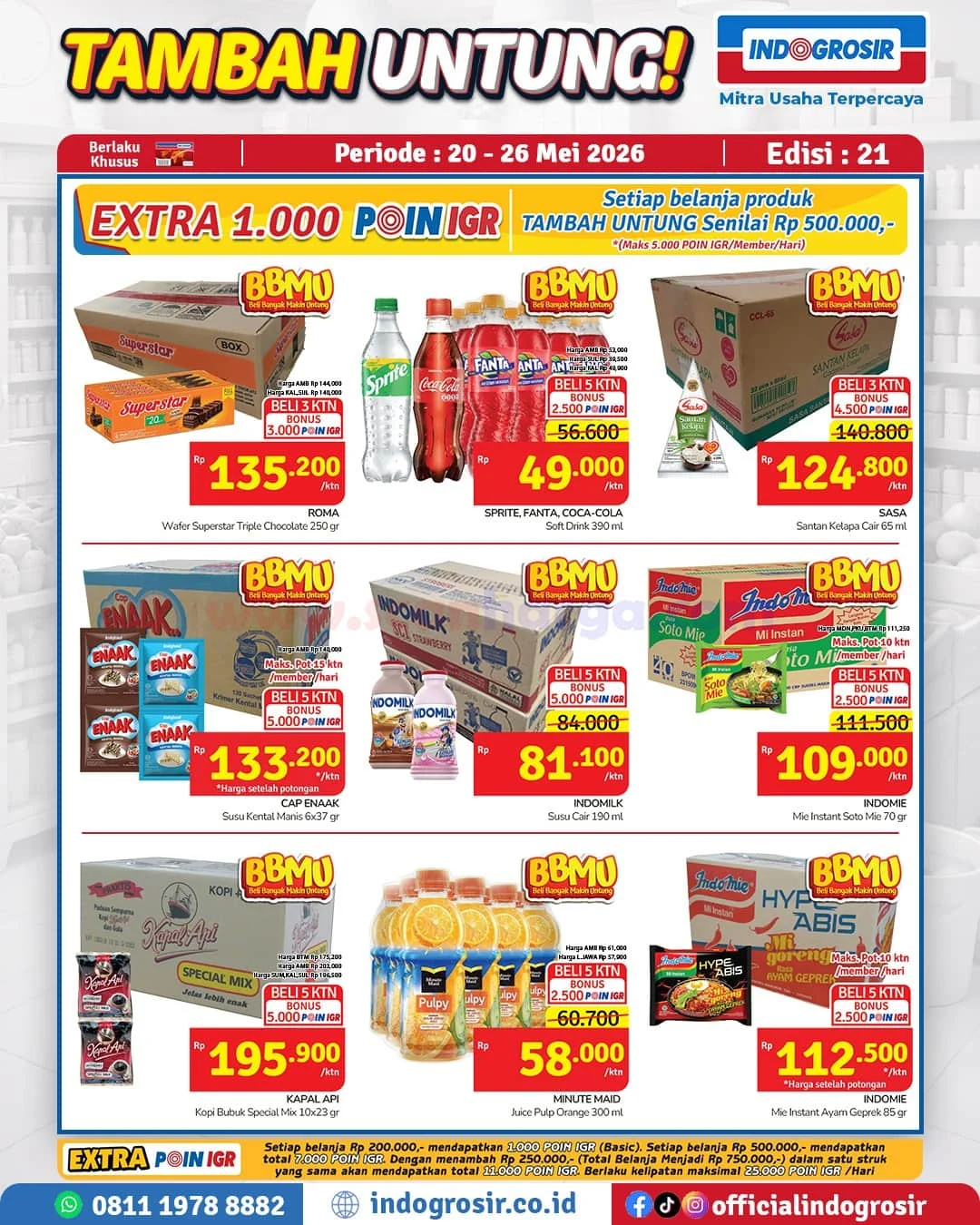 Promo Indogrosir Tambah Untung: Banjir Diskon 20-26 Mei 2026