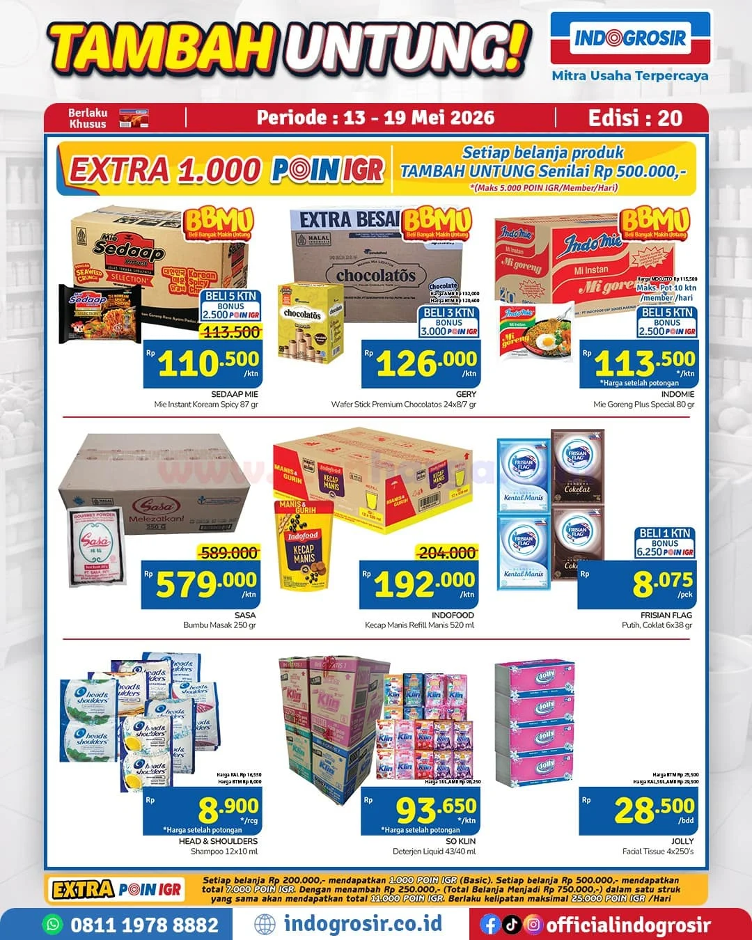 Promo Indogrosir Tambah Untung: Raih Keuntungan 13-19 Mei 2026
