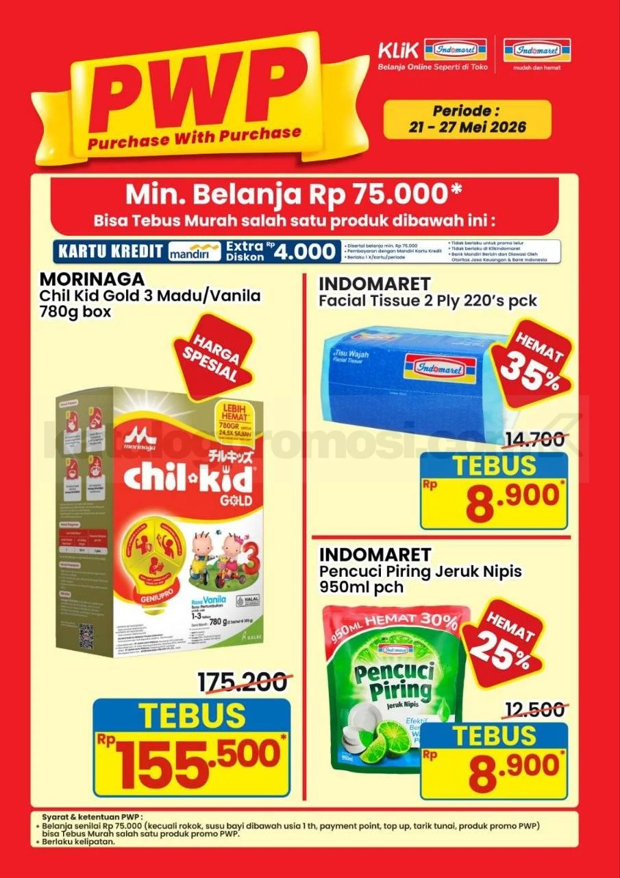 Promo Indomaret: Tebus Murah Produk Pilihan, Belanja Rp75rb!