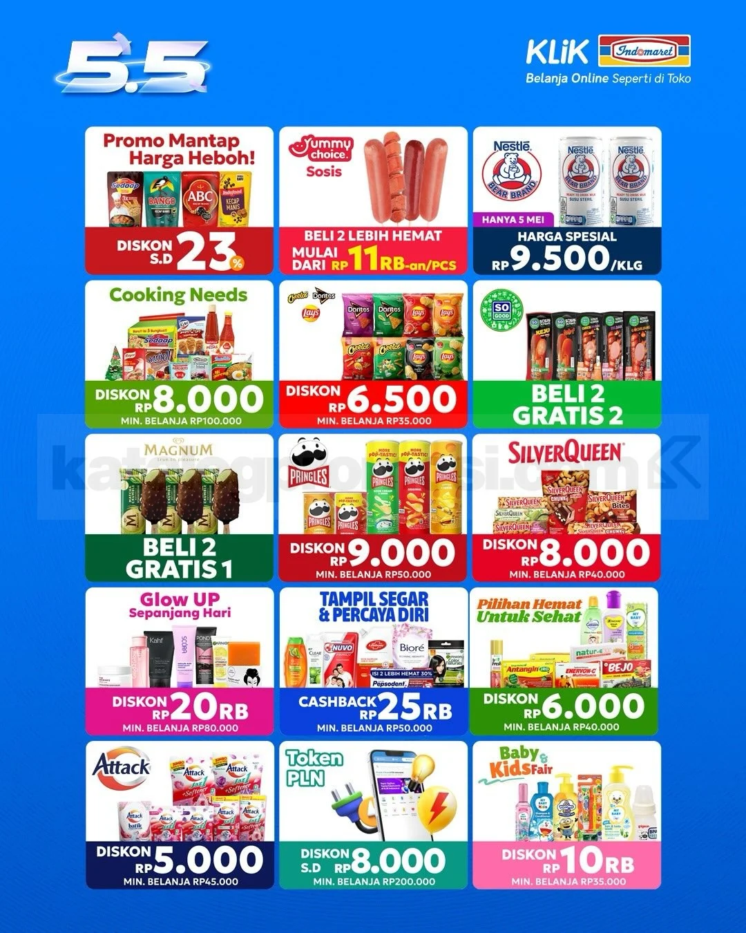 Promo Klik Indomaret Double Date 5.5: Diskon Kilat Hingga 50%