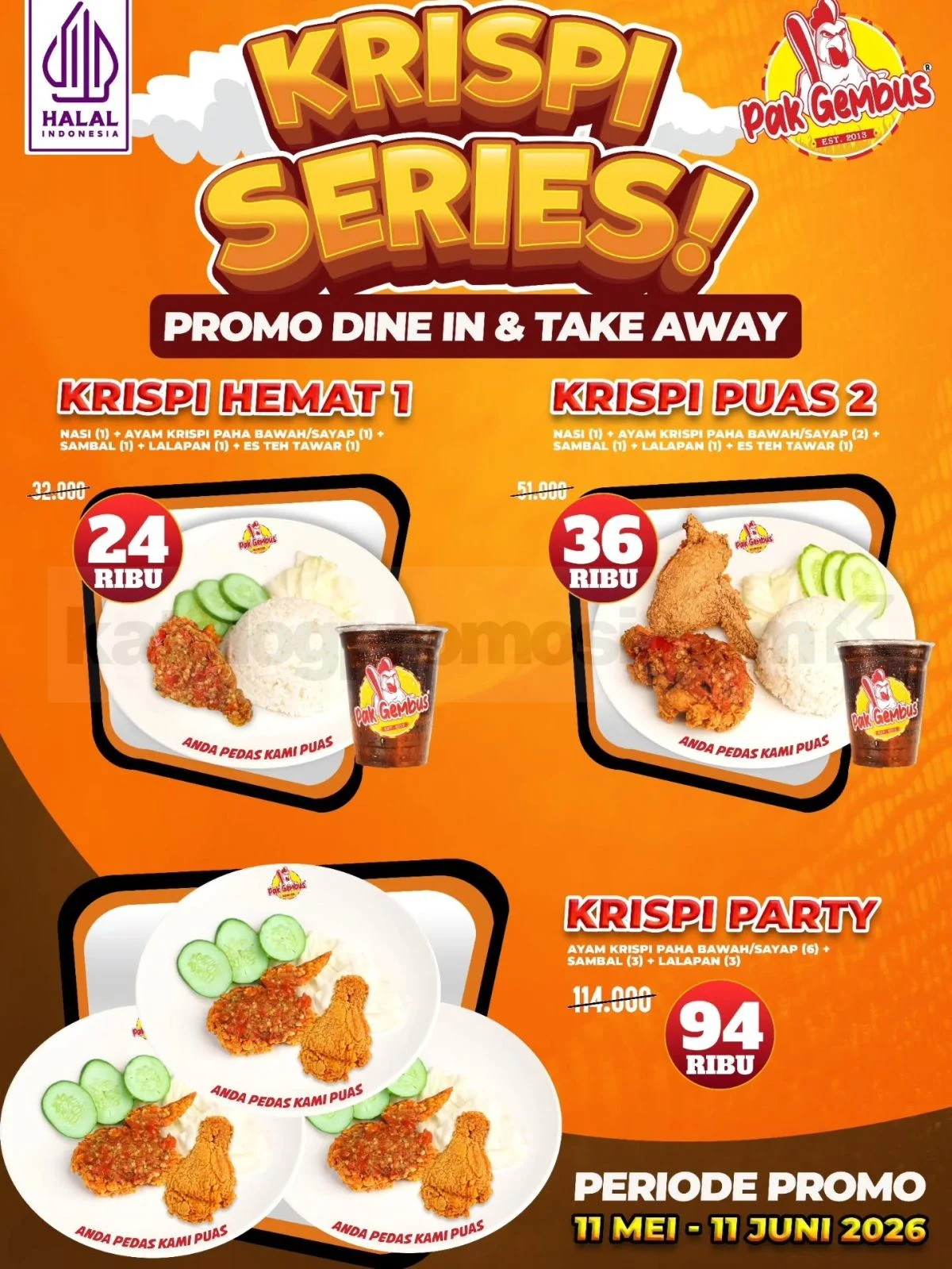 Promo Krispi Series Pak Gembus, Nikmati Ayam Renyah Mulai Rp 24.000