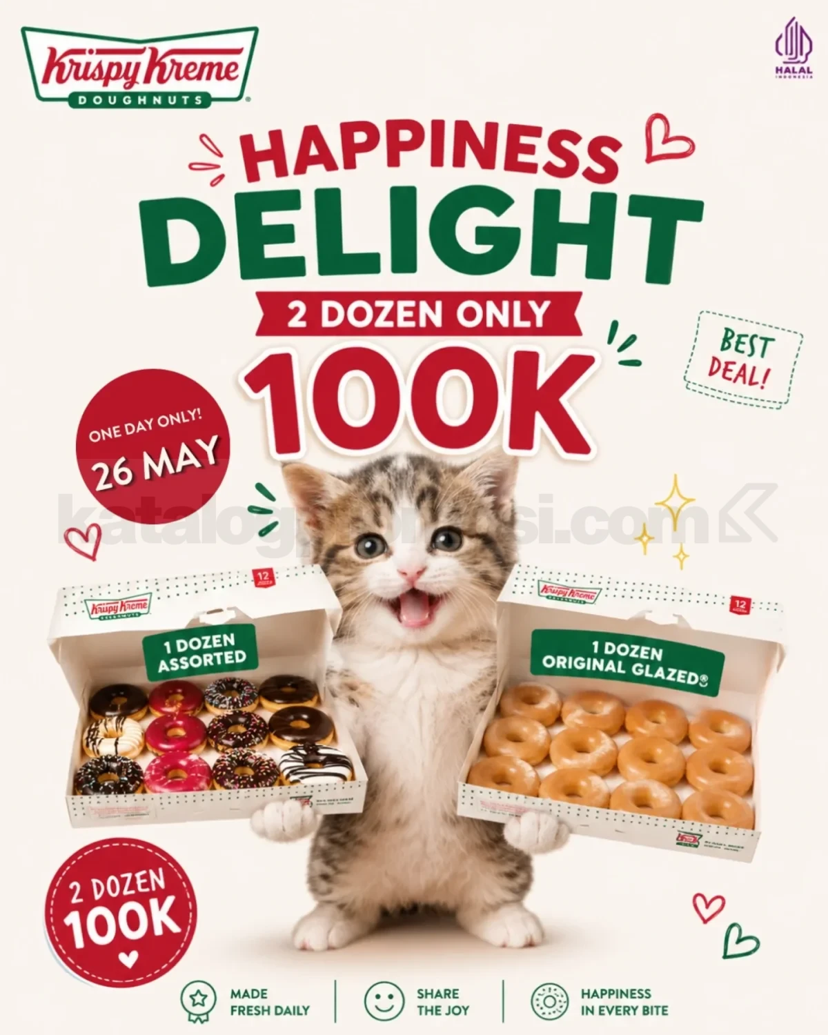 Promo Krispy Kreme: 2 Lusin Donat Rp100.000, Spesial 1 Hari!
