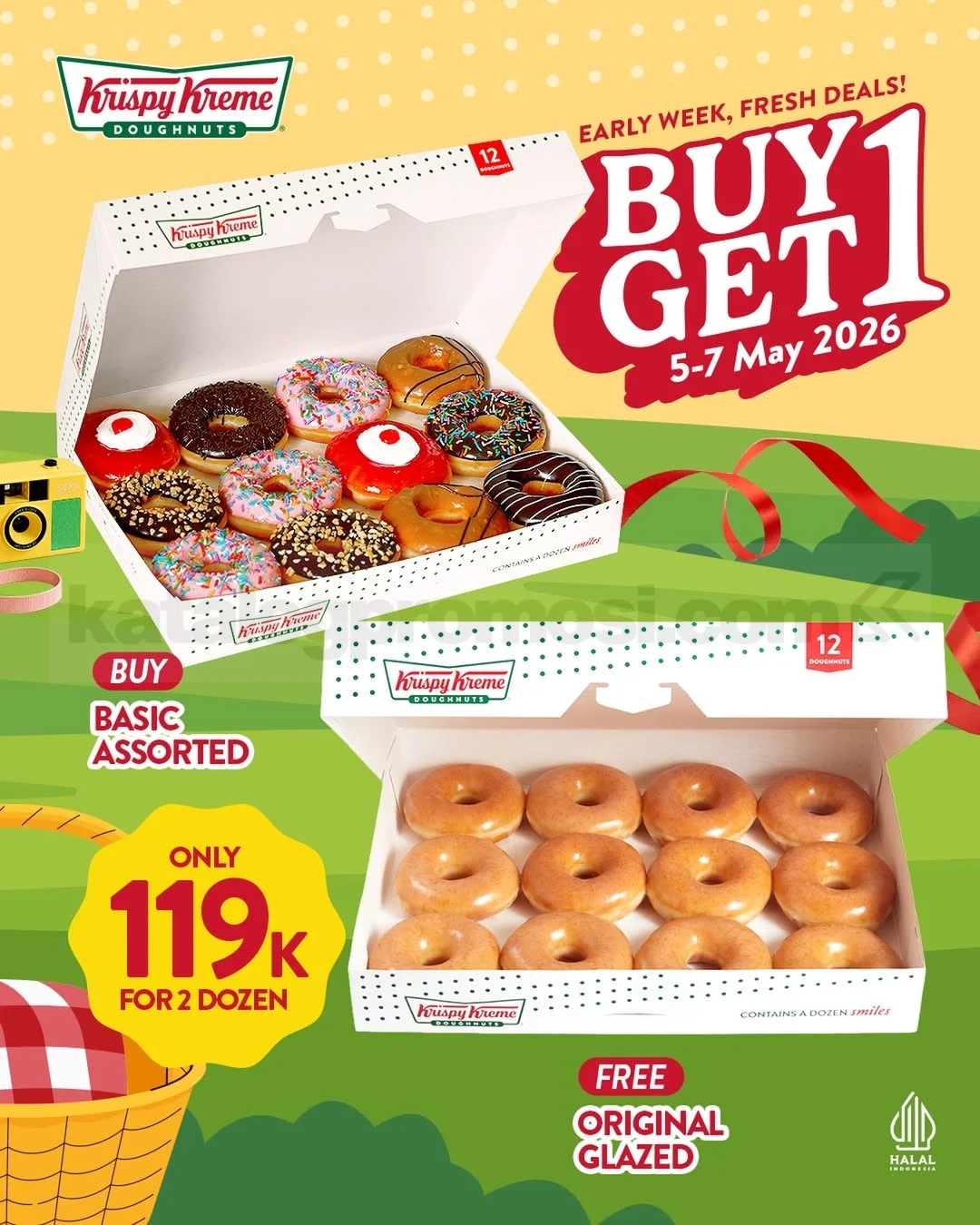 Promo Krispy Kreme 5.5: Beli 1 Lusin Gratis 1 Lusin!