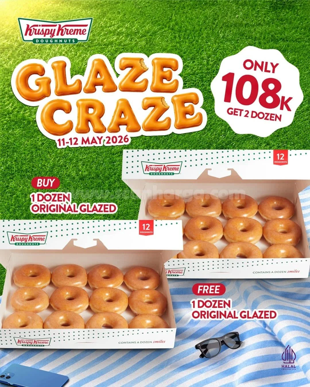 Promo Krispy Kreme: Beli 1 Lusin Gratis 1 Lusin Glazed!