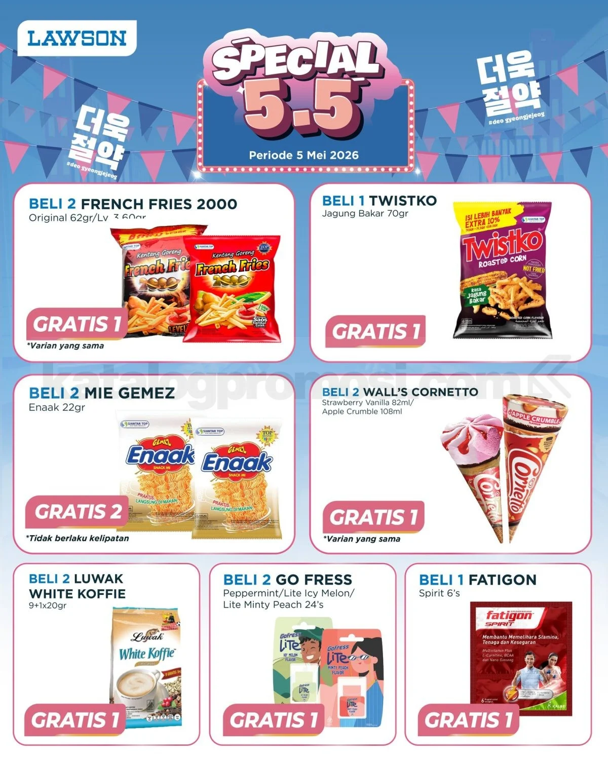 Promo Lawson 5.5: Beli 1 Gratis 1 dan Beli 2 Gratis 1 Berakhir Pukul 22.00 WIB