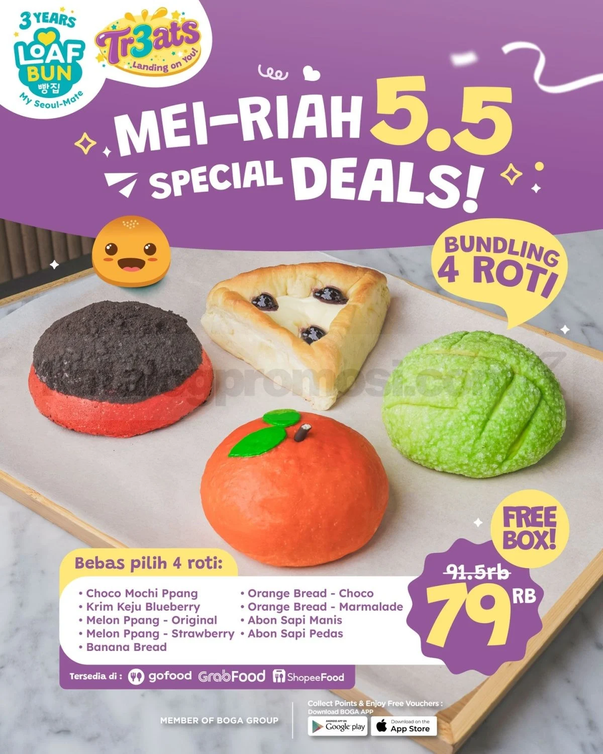 Promo Loaf Bun: Bundling 4 Roti Rp 79 Ribu, Bebas Pilih!