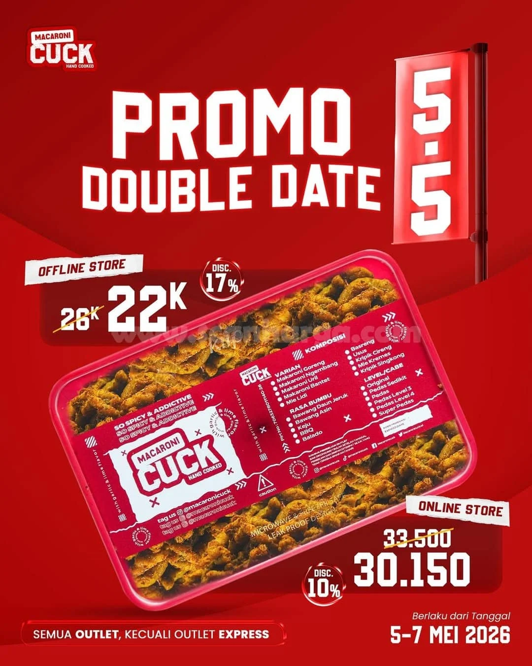 Promo Macaroni Cuck Double 5.5: Ngemil Hemat 5-7 Mei