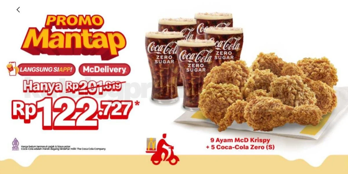 Promo McD: 9 Ayam + 5 Drink Rp 122.727 Hingga 24 Mei 2026
