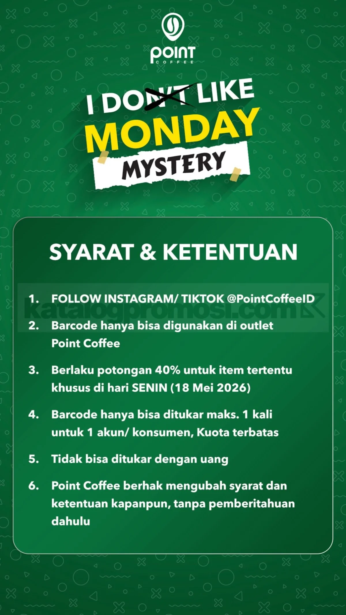 Promo Point Coffee I Like Monday: Kopi Nikmat Mulai 20 Ribu