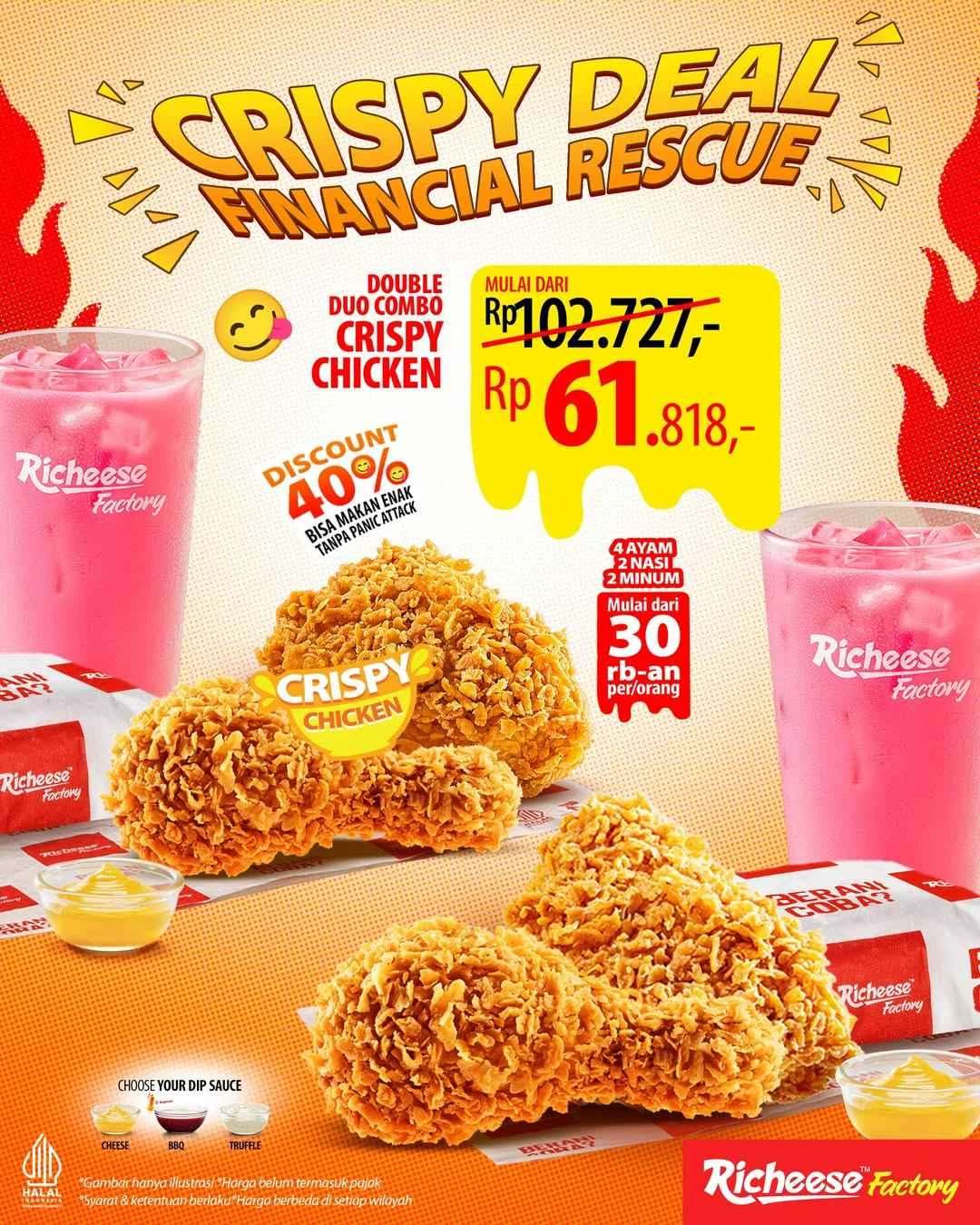 Promo Richeese Factory: Double Duo Diskon 40% Hingga 24 Mei