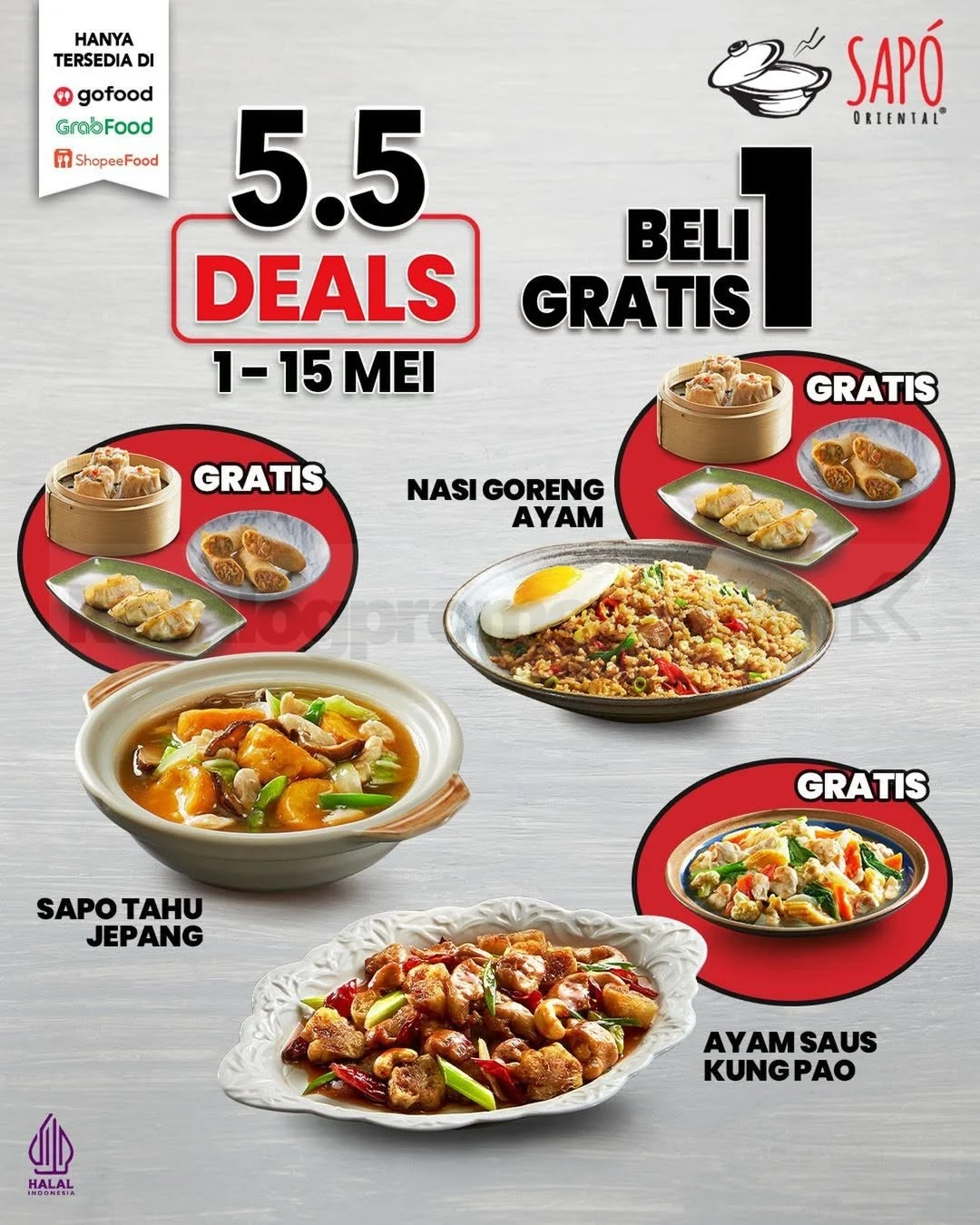 Promo Sapo Oriental 5.5: Beli 1 Gratis 1 Menu Favorit!