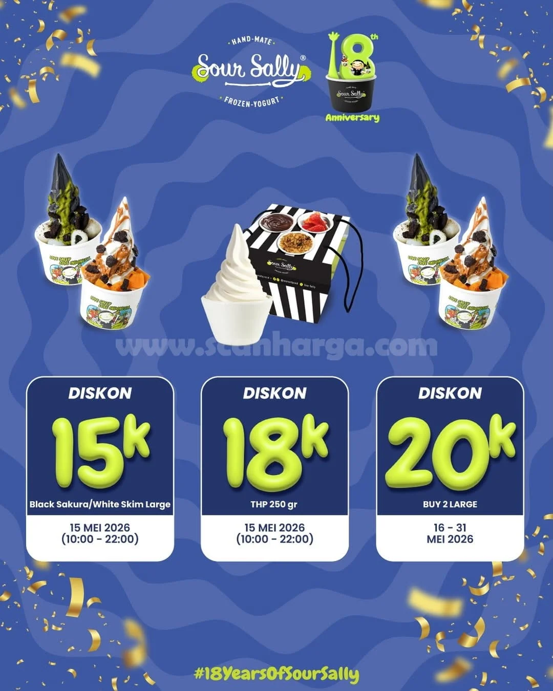 Promo Sour Sally: Large Cup Rp 18 Ribu, Rayakan Ulang Tahun ke-18!