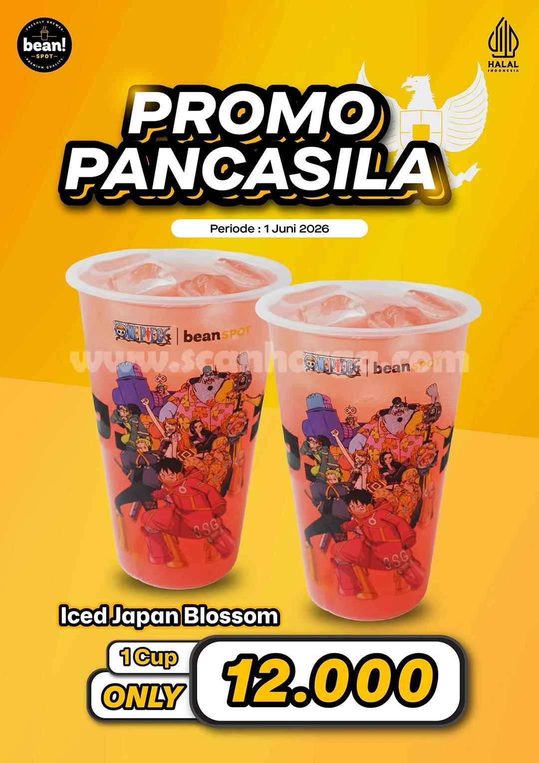 Promo Spesial Beanspot: Iced Japan Blossom Rp 12.000 di Hari Pancasila