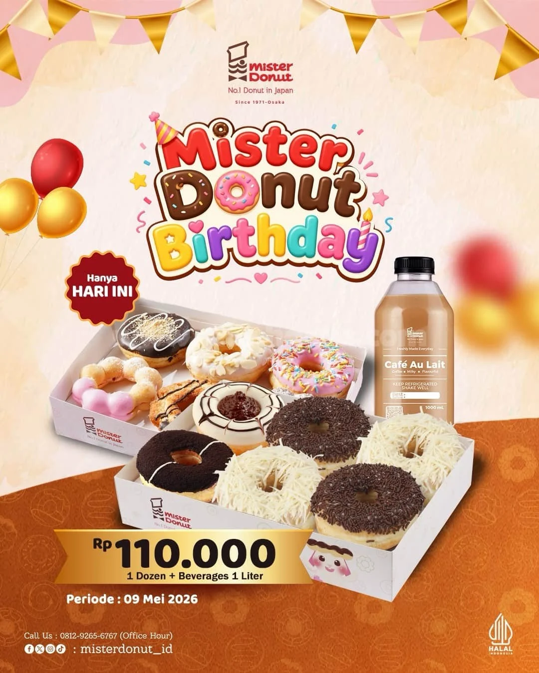 Promo Spesial Mister Donut: 11th Birthday Bundle Hanya Rp 110.000