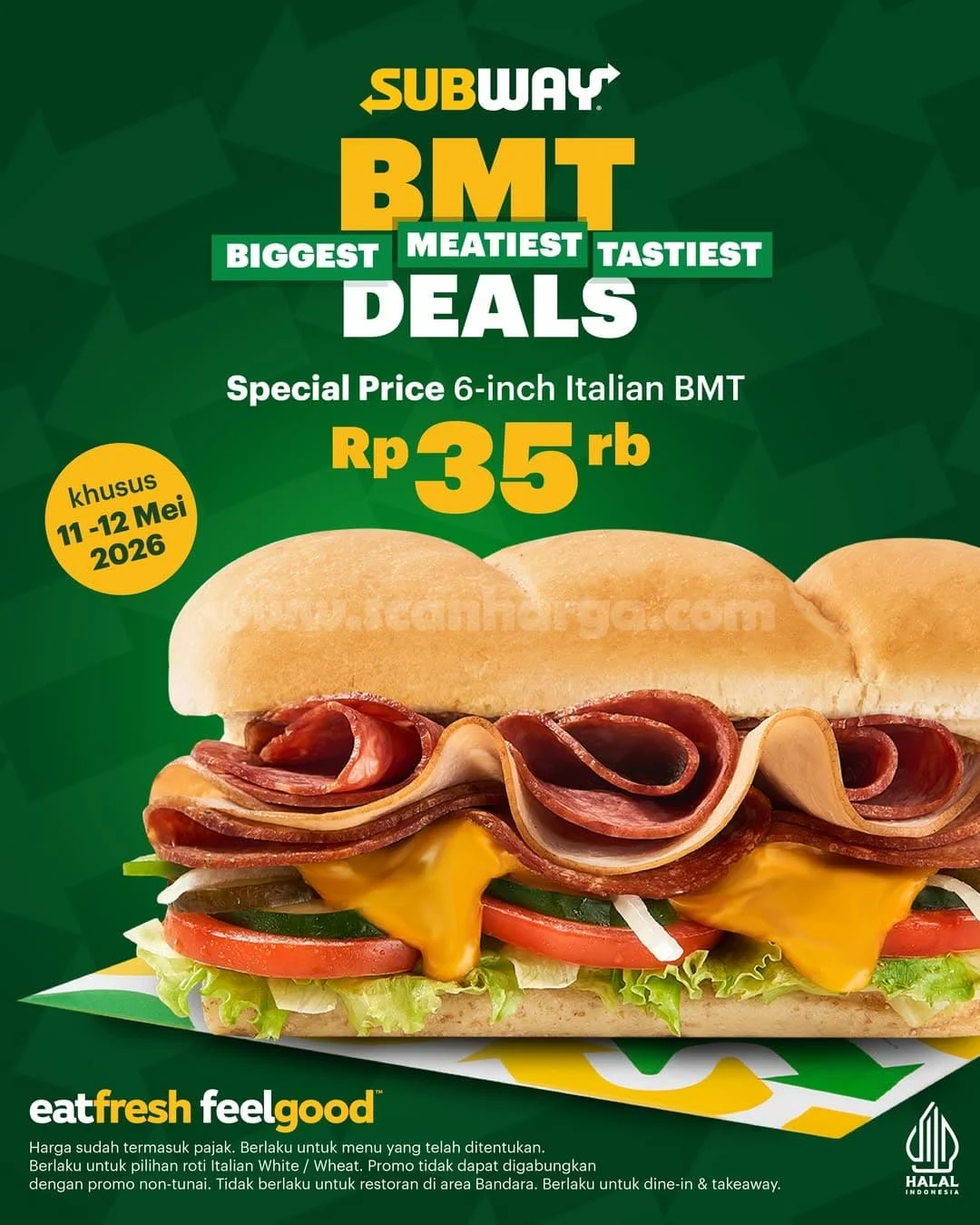 Promo Subway: Italian BMT 6-inch Hanya Rp35 Ribu!