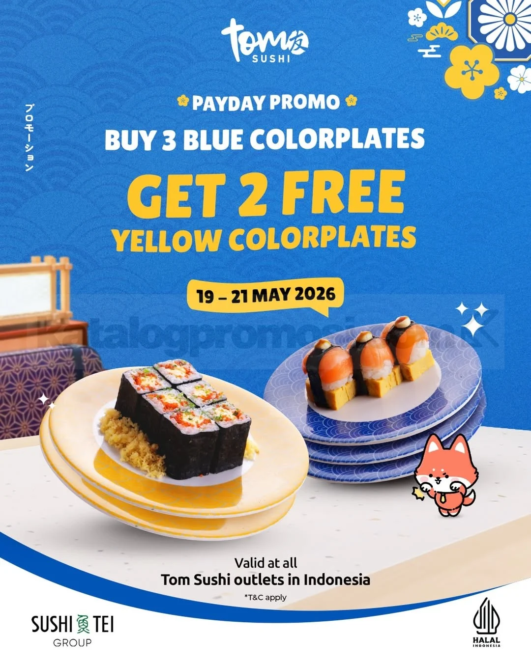 Promo Tom Sushi Payday: Beli 3 Gratis 2, Nikmati Sushi Makin Hemat!