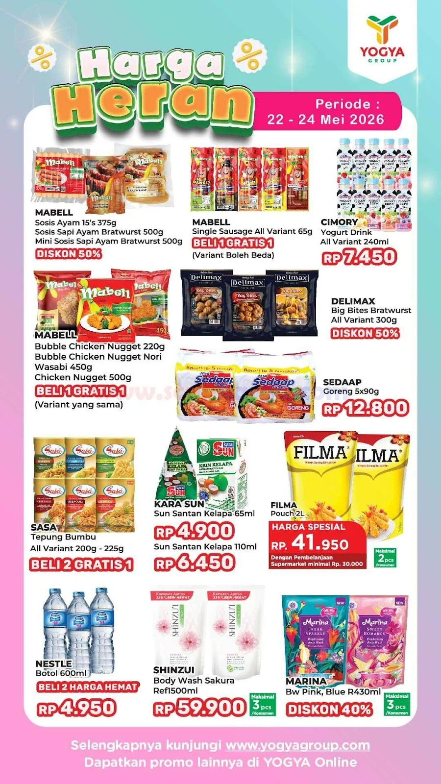Promo Toserba Yogya: Diskon Akhir Pekan 22-24 Mei 2026