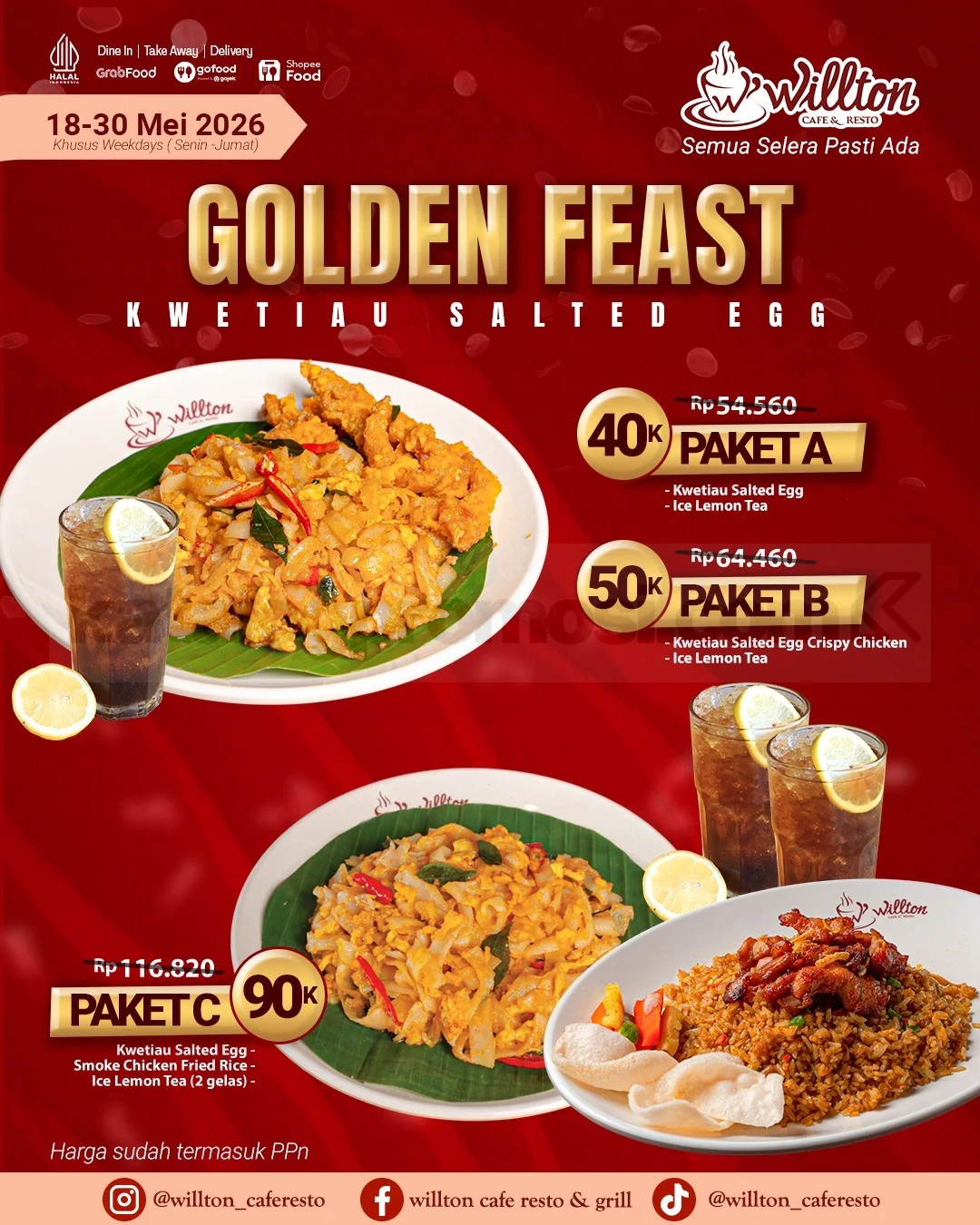 Promo Willton: Kwetiau Salted Egg Creamy Rp 40 Ribu!