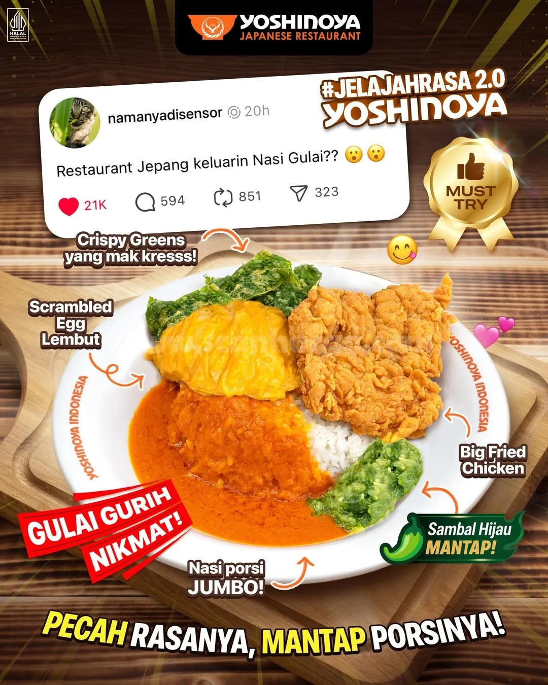 Promo Yoshinoya: Nasi Gulai Ayam Lezat Mulai Rp 42.727
