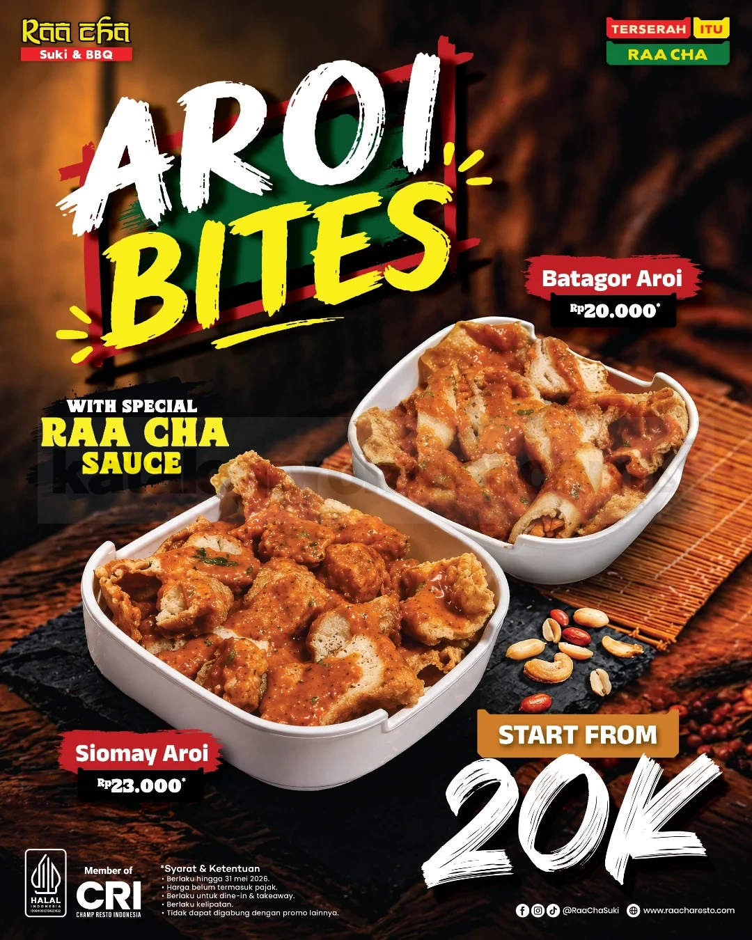 Raa Cha Hadirkan Aroi Bites: Sensasi Gurih Mulai Rp 20.000