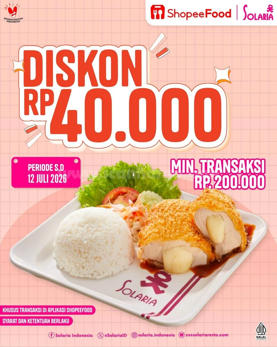 Solaria ShopeeFood: Diskon Rp 40 Ribu Menu Favorit!