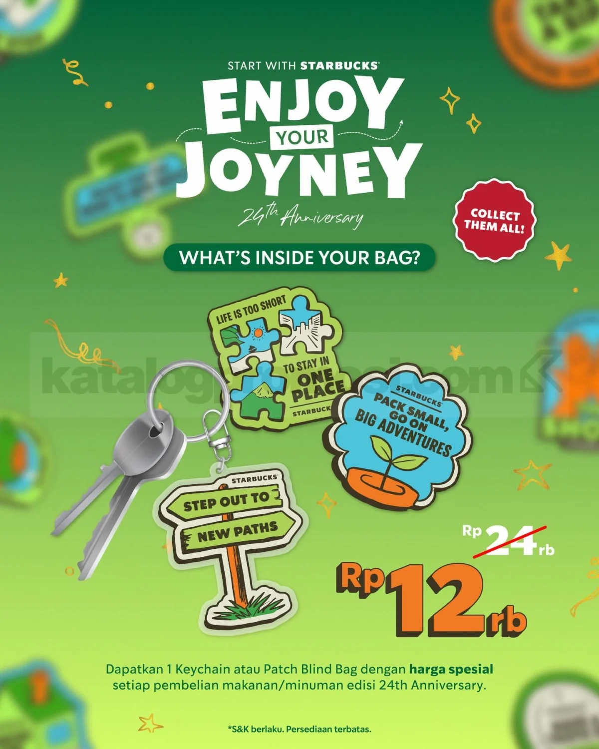 Starbucks Rayakan 24 Tahun: Keychain & Patch Eksklusif Rp 12 Ribu!
