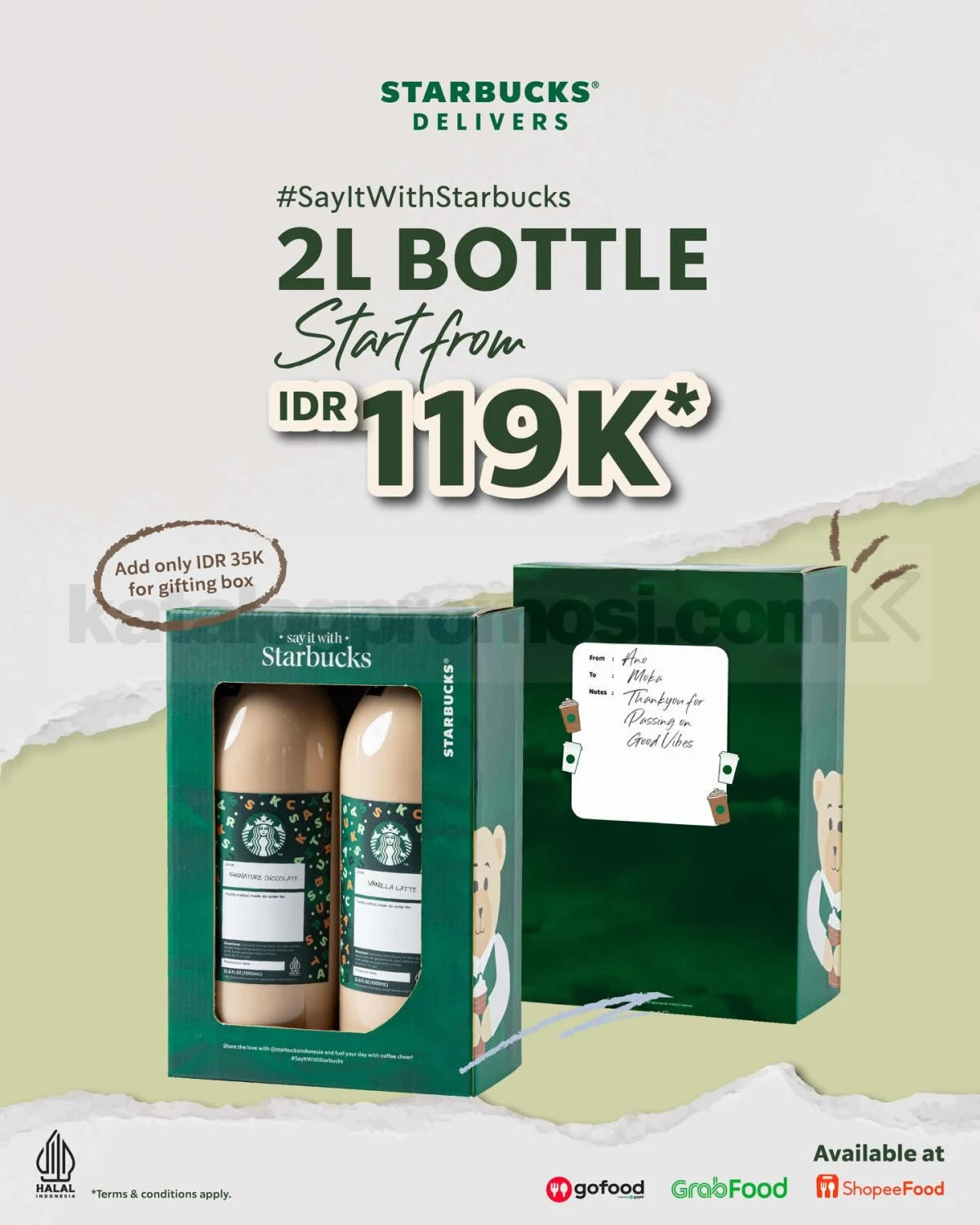 Starbucks Tawarkan Minuman 2L Seharga Rp119.000 Lewat Delivery