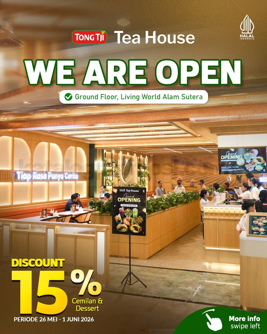 Tong Tji Tea House Living World: Diskon 15% Grand Opening!