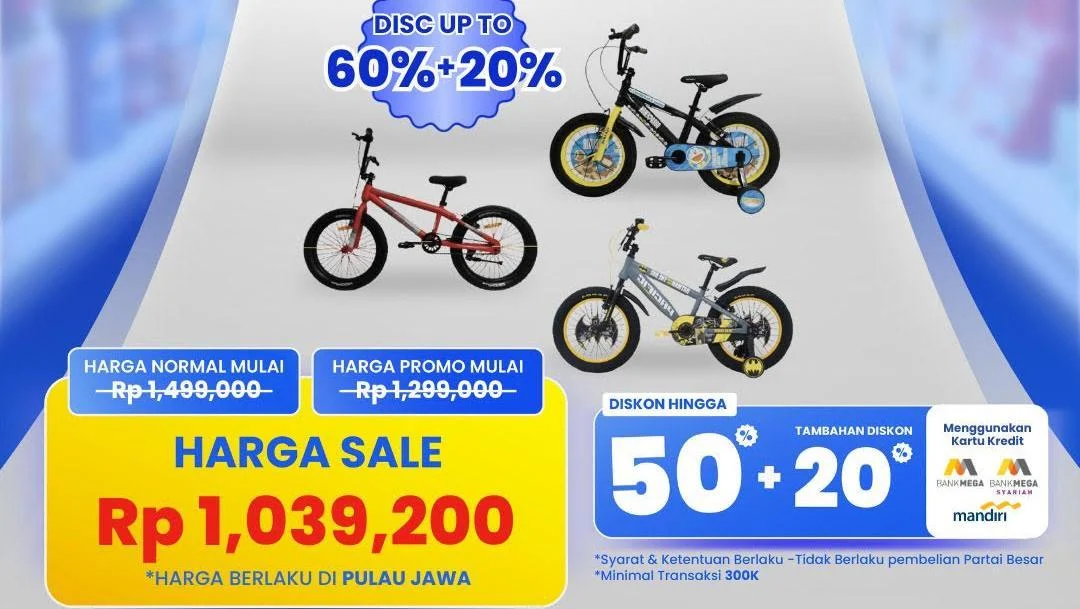 Transmart Full Day Sale: Diskon Gede Sepeda & Lainnya
