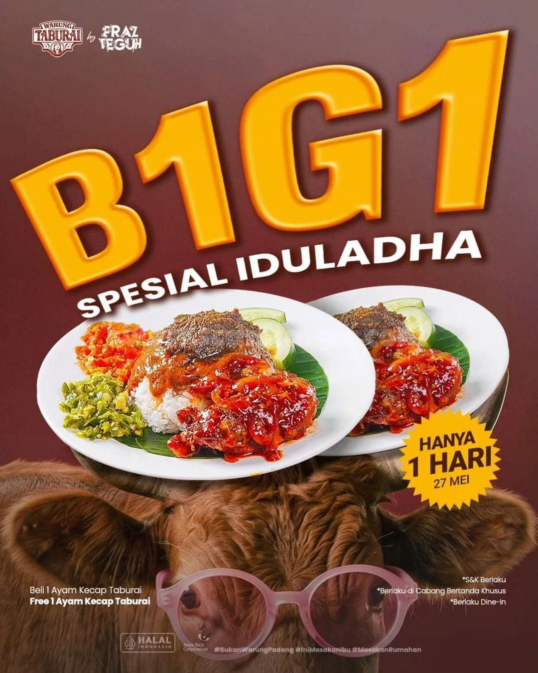 Warung Taburai: Promo Idul Adha Beli 1 Gratis 1 Ayam Kecap