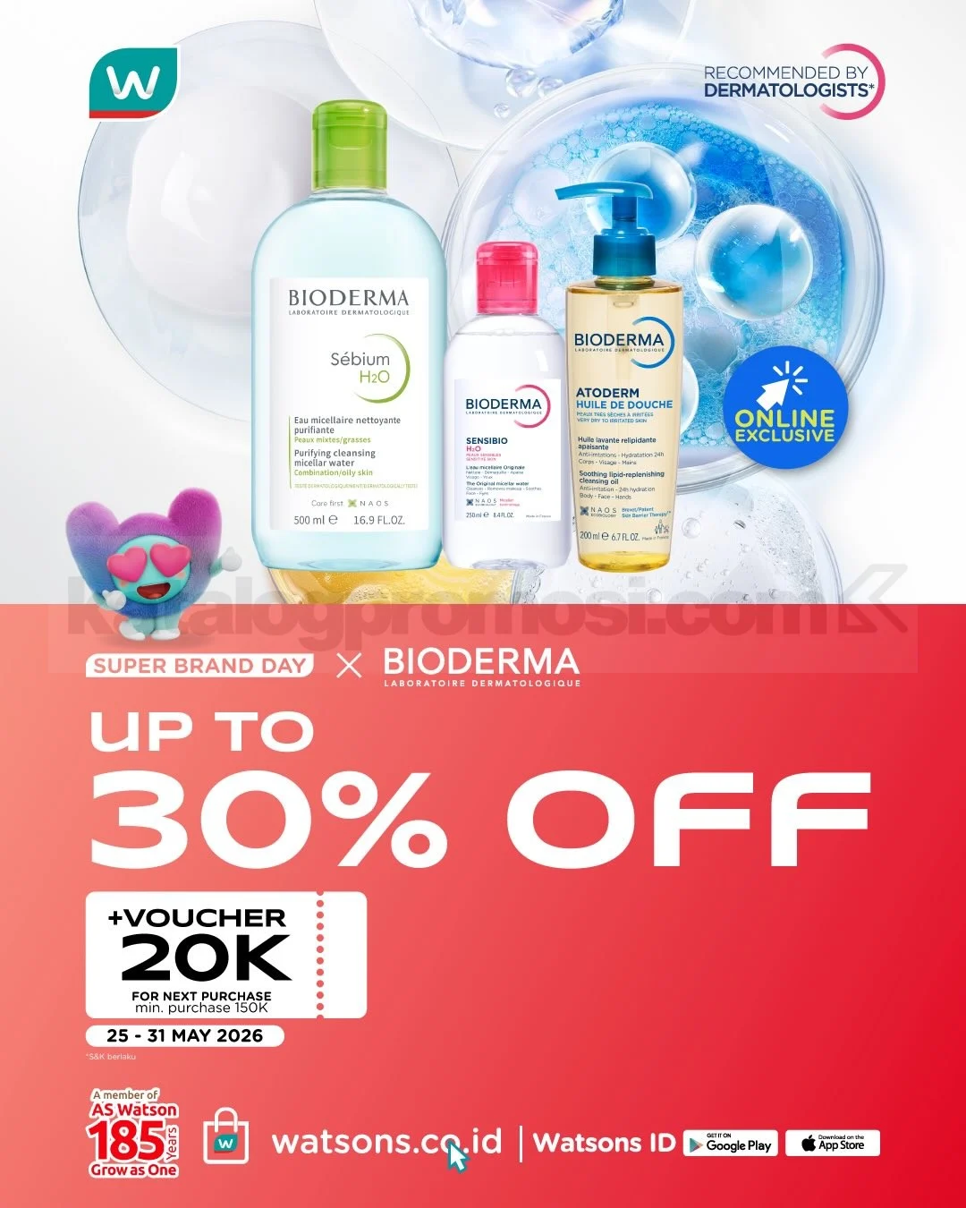Watsons Super Brand Day: Diskon 60% Skincare & Makeup Mei Ini!