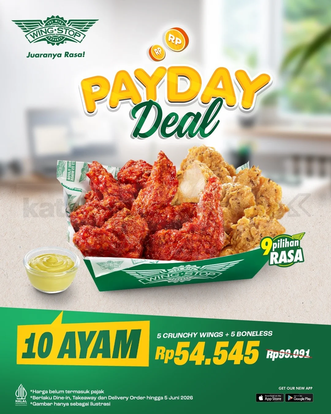 Wingstop Tawarkan 10 Ayam Hanya Rp 54.545 di Promo Payday Deal