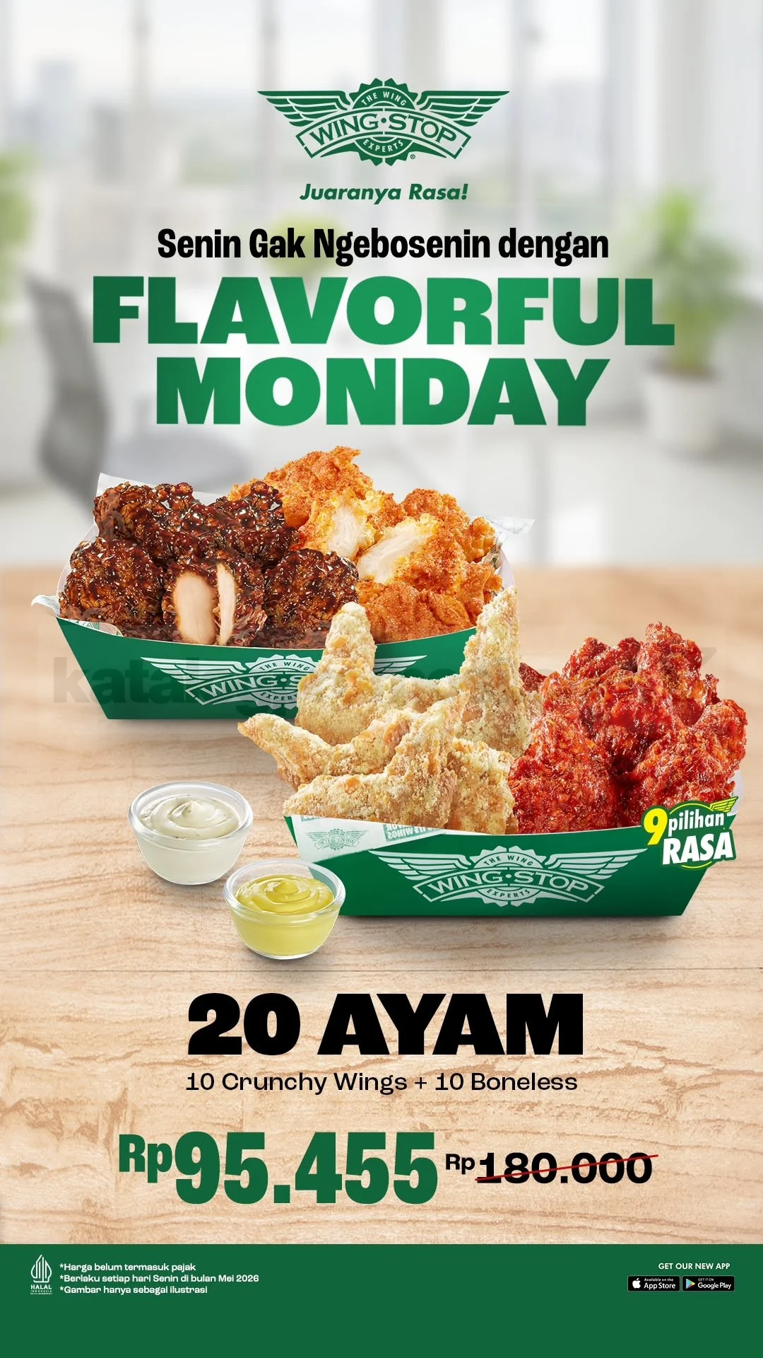 Wingstop Tawarkan 20 Ayam Rp 95.455 di Flavorful Monday Mei 2026